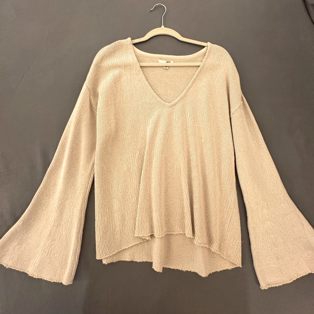 Amuse Society retro tan sweater, size L